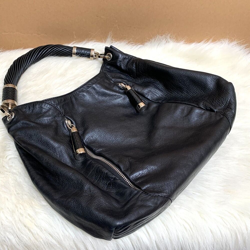 MICHAEL KORS COLLECTION Soft Black Leather TONNE Hobo - Picture 3 of 15